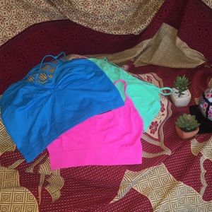 EUC Stretchy Neon Colored Bralette Bundle